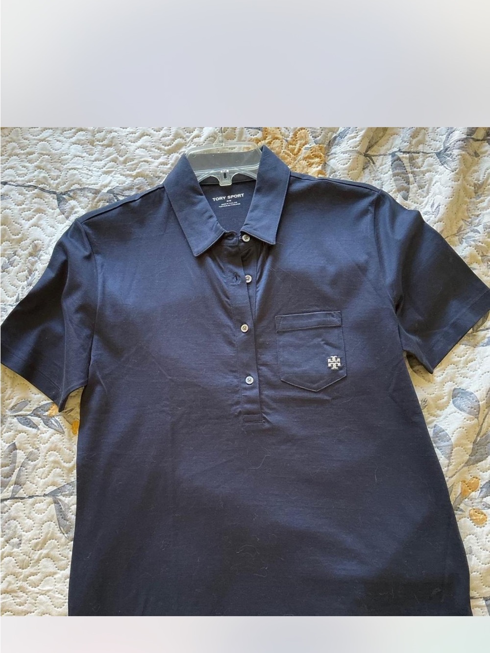 Tory Sport Navy Short-Sleeve Polo with Chest Pocket NWOT